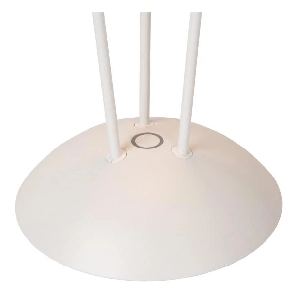 Lucide RENEE - Lámpara de mesa Dentro/Fuera Recargable - Batería/acumulador - Ø 12,3 cm - LED Regul. - 1x2,2W 2700K/3000K - IP54 - Con estación de carga inalámbrica - Blanco - DETAIL 1